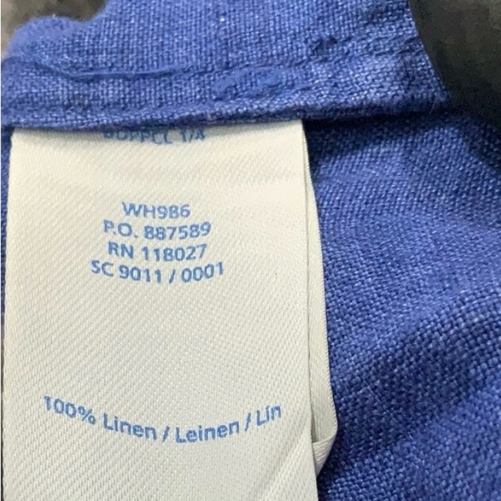 Boden 100% Linen Blue 3/4 Sleeved Dress - Picture 10 of 10